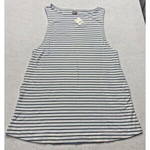 NWT Free People Sailor Mini Dress Blue White Striped Tank Dress Tunic Large L